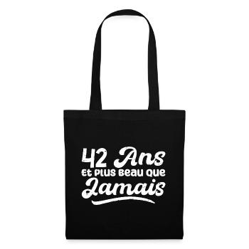 42 Ans Et Plus Beau Que Jamais, Anniversaire Homme - Sac en tissu - noir - Devant