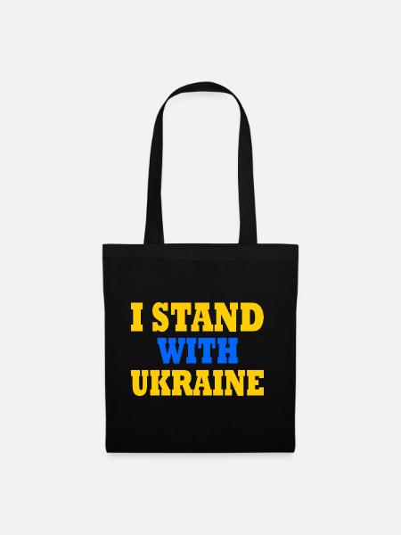 I stand with ukraine - Stoffbeutel - Schwarz