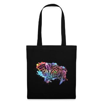 Tigre à dents de sabre - Sac en tissu - noir - Devant