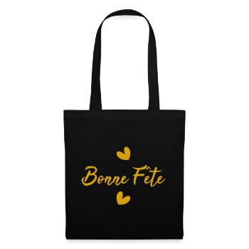 PAPA. FÊTE DES PÈRES. BONNE FÊTE PAPA. BONNE FÊTE - Sac en tissu - noir - Devant