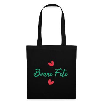 PAPA. FÊTE DES PÈRES. BONNE FÊTE PAPA. BONNE FÊTE - Sac en tissu - noir - Devant