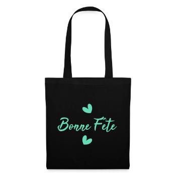 FÊTE DES MÈRES. BONNE FÊTE MAMAN. MAMAN. JE T'AIME - Sac en tissu - noir - Devant