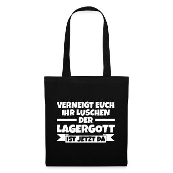 Gabelstapler Staplerfahrer Logistiker Lagerist Lag - Stoffbeutel - Schwarz - Vorne
