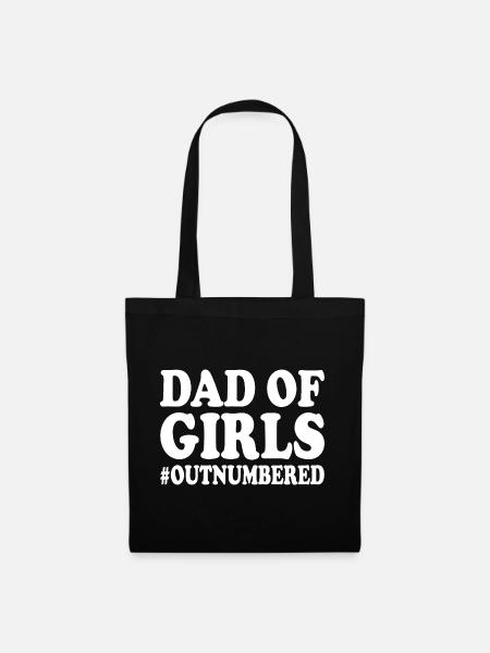 Dad of girls outnumbered - Stoffbeutel - Schwarz