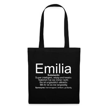 Name Definition Emilia - Stoffbeutel - Schwarz - Vorne