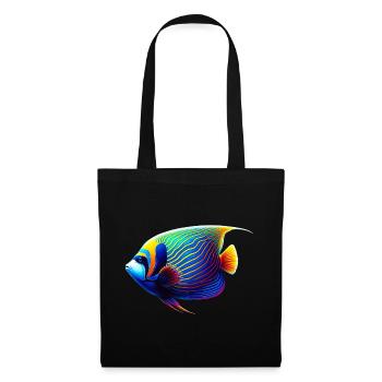 Poisson ange empereur - Sac en tissu - noir - Devant