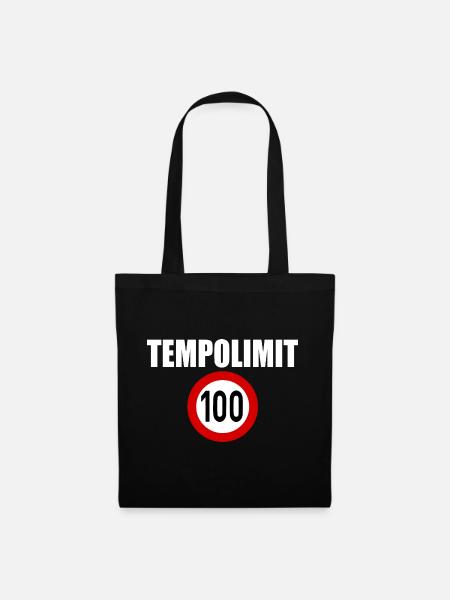 Tempolimit 100 - Stoffbeutel - Schwarz