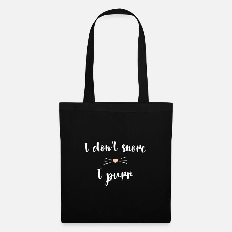 I don't snore I purr - Stoffbeutel - Schwarz