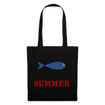 POISSON. POISSON D'AVRIL. VACANCES. ETE. HUMOUR - Sac en tissu - noir - Devant