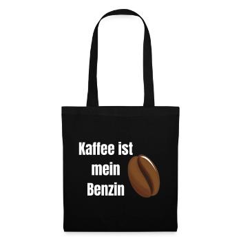 Kaffee ist mein Benzin - Stoffbeutel - Schwarz - Vorne