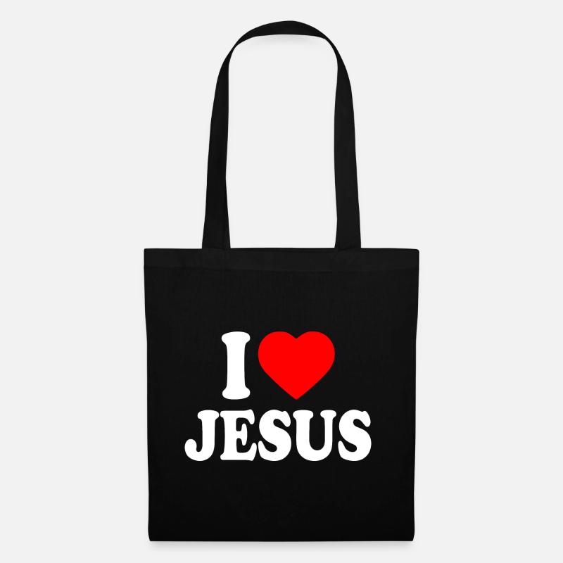 I love jesus - Stoffbeutel - Schwarz