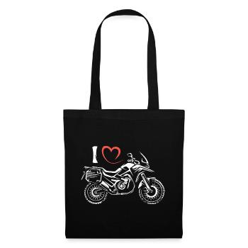 I love Enduro - Reise Biker und Motorradfans - Stoffbeutel - Schwarz - Vorne
