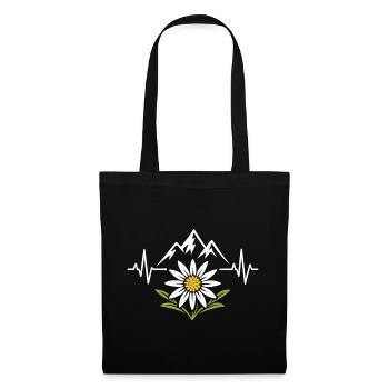 Battement de cœur Edelweiss - Alpenliebe Design - Sac en tissu - noir - Devant