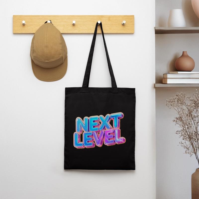 Next Level 3D Text — Bold Gradient Design Tote Bag