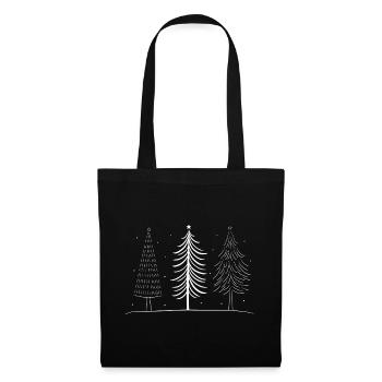Weihnachtliche Tannenbaum Winter Damen Herren - Stoffbeutel - Schwarz - Vorne