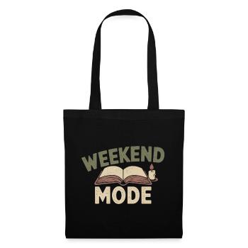 Mode du week-end – Livre et bougie douillets - Sac en tissu - noir - Devant