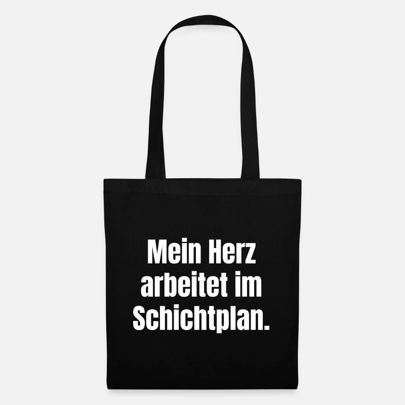 Schichtplan-Herz - Stoffbeutel - Schwarz
