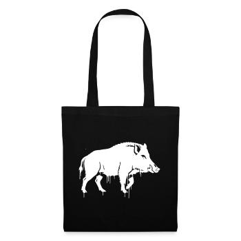 Wildschwein Graffiti Streetwear Vektor - Stoffbeutel - Schwarz - Vorne