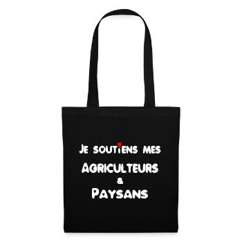 agriculteur paysan tracteur - Sac en tissu - noir - Devant