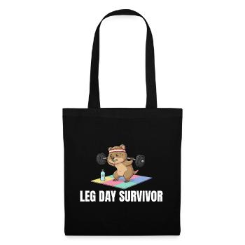 Leg Day Survivor Quokka Workout - Stoffbeutel - Schwarz - Vorne