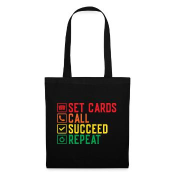 Bingo Game Set Cards Call Succeed Repeat Bingo - Tote Bag - black - Front