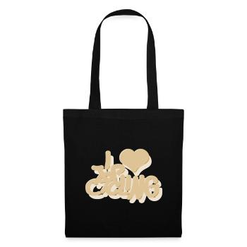 I_love_Cycling_beige - Tote Bag - black - Front