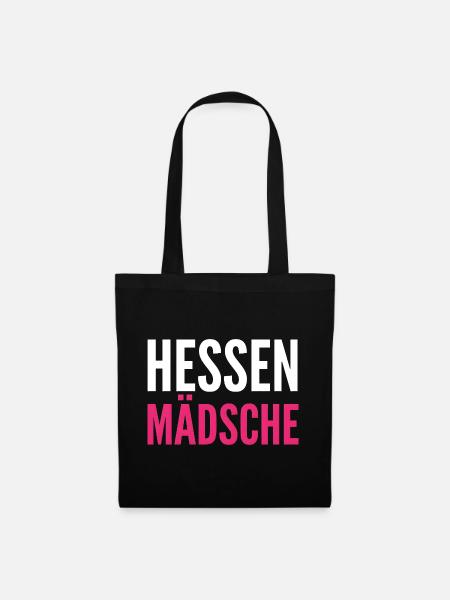 Hessen Mädchen Kontrast Pink - Stoffbeutel - Schwarz