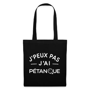Pétanque Humour Cadeau Passionné de Boules - Sac en tissu - noir - Devant