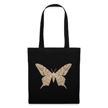 Papillon de nuit sorcière blanche Thysania agrippina Style dessin animé - Sac en tissu - noir - Devant