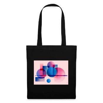 Abstrakte Blau-Pink-Geometrie - Stoffbeutel - Schwarz - Vorne