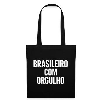 Brasileiro com orgulho – Bold typographique - Stoffbeutel - Schwarz - Vorne