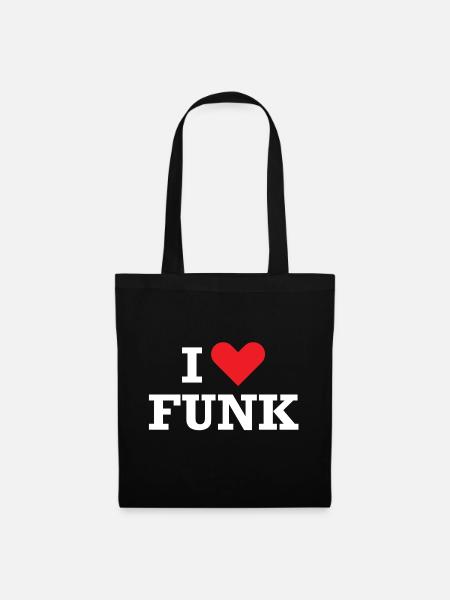 Ich liebe Funk - Stoffbeutel - Schwarz