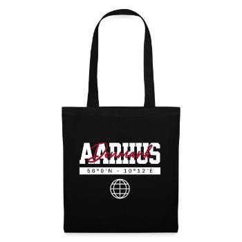 Aarhus Dänemark Koordinaten Reise Souvenir - Stoffbeutel - Schwarz - Vorne