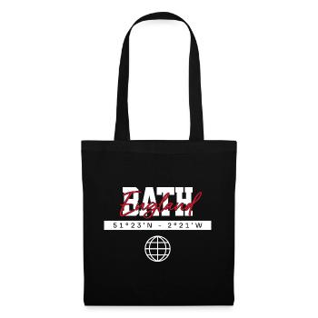 Bath England Koordinaten Reise Souvenir - Stoffbeutel - Schwarz - Vorne