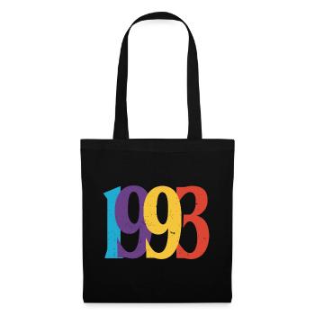 Geboren 1993 Geburtstagsgeschenk Geburtstag 93 - Stoffbeutel - Schwarz - Vorne