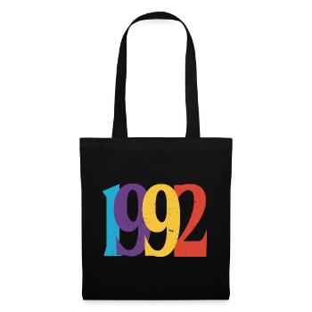 Geboren 1992 Geburtstagsgeschenk Geburtstag 92 - Stoffbeutel - Schwarz - Vorne