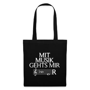 With music I'm doing better - Tote Bag - black - Front
