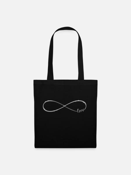 Unendlichkeit silber Infinity love best friends - Stoffbeutel - Schwarz