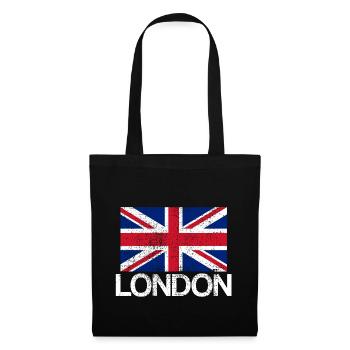 Klassisches Vintage London Design - Stoffbeutel - Schwarz - Vorne