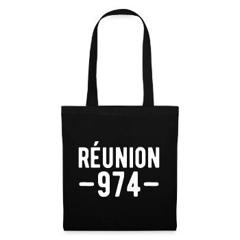 Réunion 974. Cadeau l'île de la Réunion - Sac en tissu - noir - Devant
