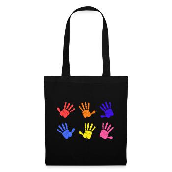Empreintes de mains sur l’autisme - Sac en tissu - noir - Devant