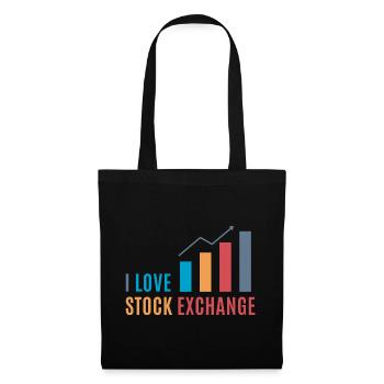Börse / Wall Street - I love Stock Exchange - Stoffbeutel - Schwarz - Vorne