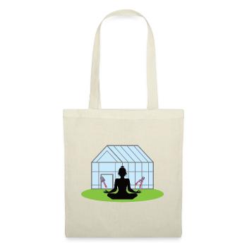 Jardiner est ma femme de yoga avec des ciseaux à la pelle - Sac en tissu - nature - Devant