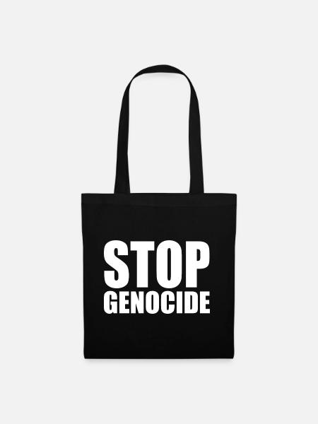 Stop genocide - Tote Bag - black