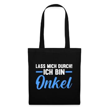 Patenonkel Pate Onkel - Stoffbeutel - Schwarz - Vorne