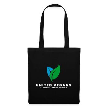 UNITED VEGANS - Marque officielle (blanc) - Sac en tissu - noir - Devant