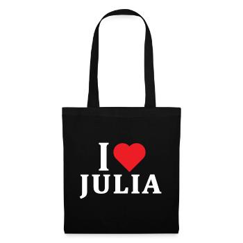 T-Shirt Ich liebe Julia T-Shirt Geschenkidee - Stoffbeutel - Schwarz - Vorne