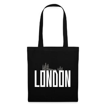 Monogramme de la Skyline de Londres - Sac en tissu - noir - Devant