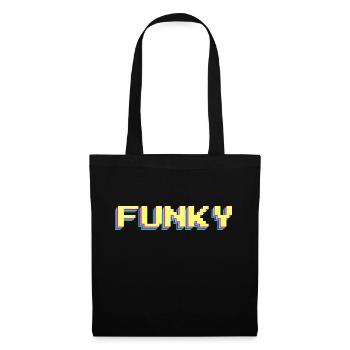 Funky 90s Pixel Word Colorful - Tote Bag - black - Front