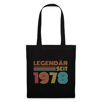 LEGENDÄR seit 1978 Geburtstag - Stoffbeutel - Schwarz - Vorne